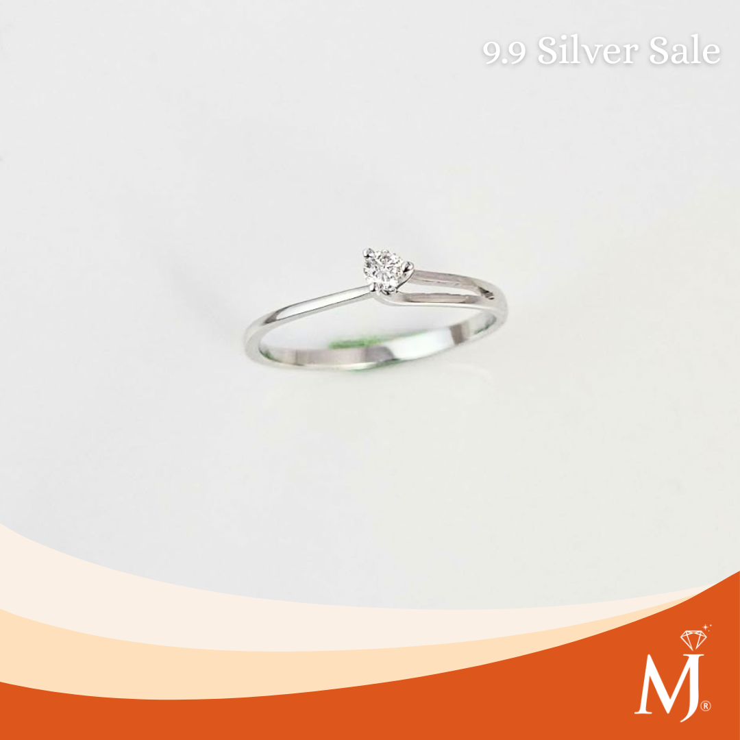 minimalist silver engagement ring