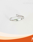minimalist silver engagement ring