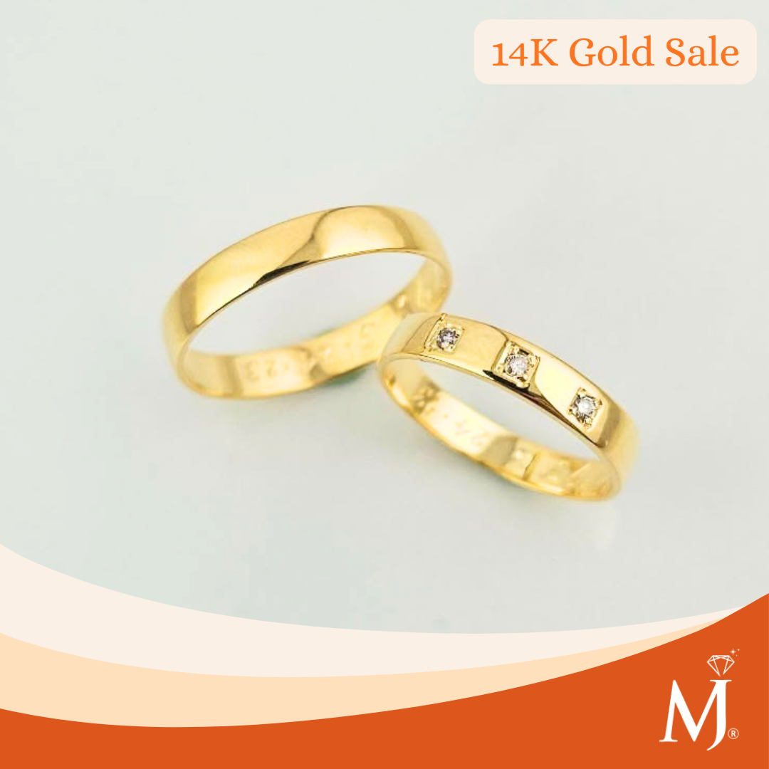 Two polished yellow gold rings